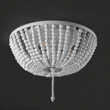 Allison 15" Wood Beaded/Metal LED Flush Mount